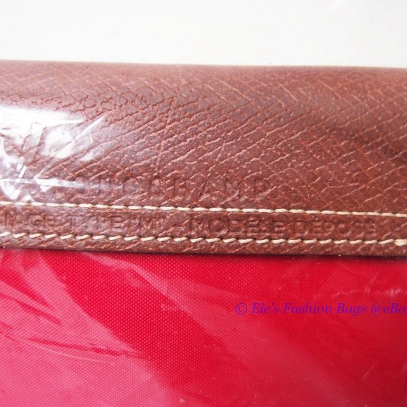 NWT LONGCHAMP Le Pliage Type M Medium Short Handle Tote GARANCE RED AUTHENTIC - Picture 8 of 11